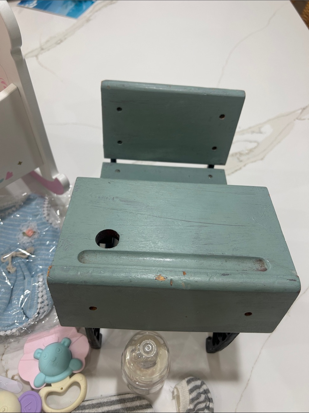 RebornBaby Doll with American girl desk, clothes and White Cradle - Picture 4 of 8